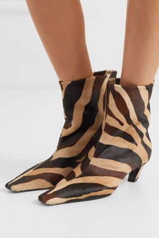 Khaite + Zebra Ankle Boots