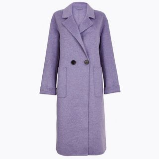 Marks and Spencer + Button Detailed Double Breasted Overcoat