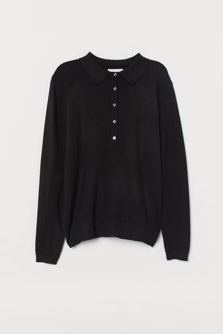 H&M + Fine-Knit Sweater With Collar