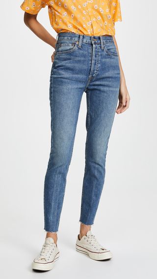RE/DONE + High Rise Ankle Crop Jeans