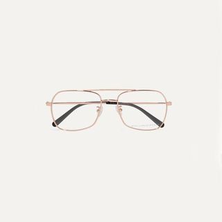 Stella McCartney + Aviator-Style Rose Gold-Tone Optical Glasses