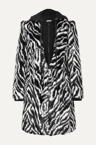 Alice + Olivia + Kylie Zebra-Print Faux Fur Coat