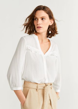 Mango + Ruffled Blouse