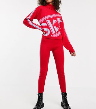 ASOS Design + Co-Ord Ski Stripe Knitted Trousers