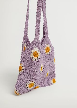 Mango + Flowers Crochet Bag
