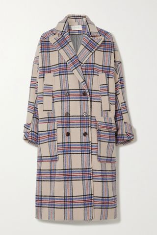 Munthe + Lin Oversized Double-Breasted Checked Wool-Blend Coat