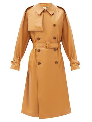 Vetements + Double-Breasted Leather Trench Coat