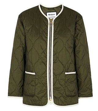 Barbour x AlexaChung + Darcy Army Green Quilted Jacket