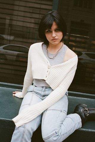 UO + Lucky V-Neck Cropped Cardigan