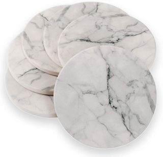 Doomic + Ceramic Coasters Faux Marble - Set of 6