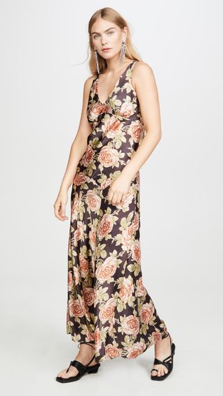 Paco Rabanne + V Neck Floral Dress