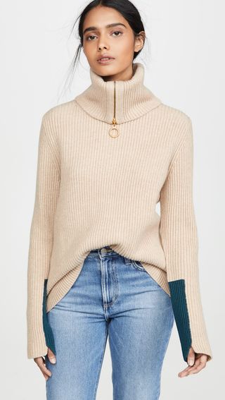 Tory Burch + Patch Cuff Sweater