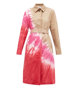 MSGM + Tie-Dye Single-Breasted Cotton-Blend Trench Coat