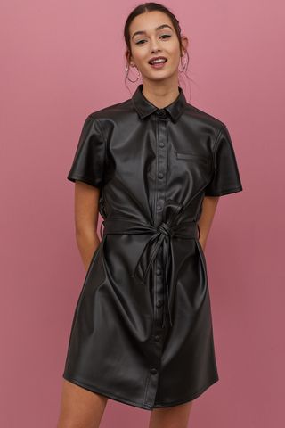 H&M + Faux Leather Dress