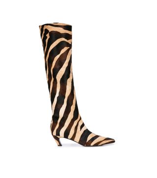 Khaite + The Knee-High Zebra Print Boots