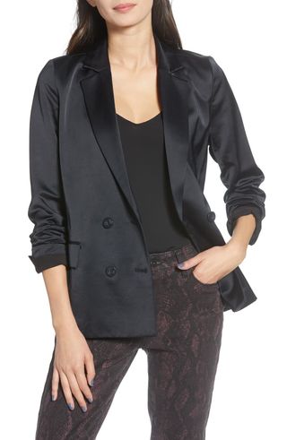 Chelsea28 + Double Breasted Satin Blazer