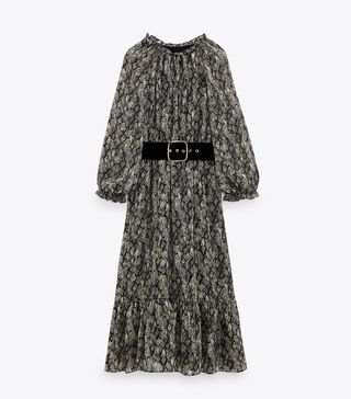 Zara + Animal Print Midi Dress