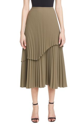 Beaufille + Pleated Double Layer Midi Skirt