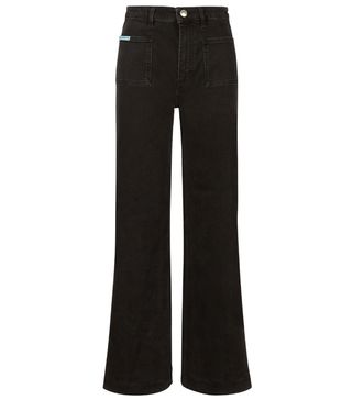 Alexa Chung + Patch Pocket Wide Leg Jeans