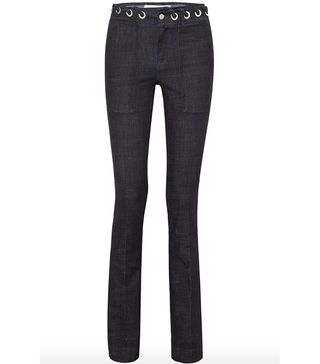 Victoria, Victoria Beckham + Lace-Up High-Rise Bootcut Jeans