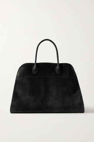 The Row + Margaux 17 Buckled Suede Tote
