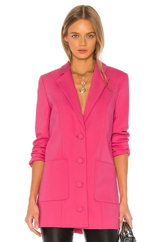 Grlfrnd + Jeane Suit Jacket in Bright Pink