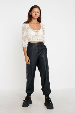 Urban Outfitters + Faux Leather Jogger Pant