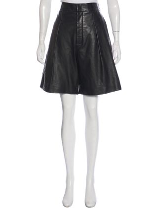 Givenchy + Leather High-Rise Shorts