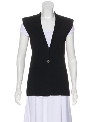 Chanel + Notch-Lapel Knit Vest