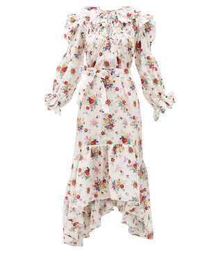 Horror Vacui + Defensia Scalloped Floral-Print Cotton Dress