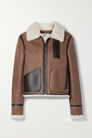 Loewe + Leather-Trimmed Shearling Jacket