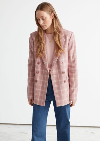 & Other Stories + Relaxed Double Breasted Wool Blend Blazer