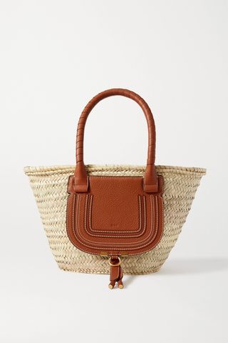Chloé + Marcie Leather-Trimmed Basket Bag