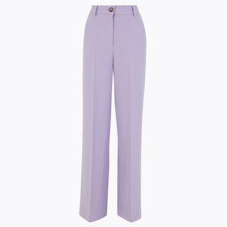 Marks and Spencer + Lilac Wide Leg Trousers
