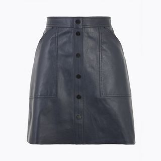 Marks and Spencer + Leather A-Line Mini Skirt