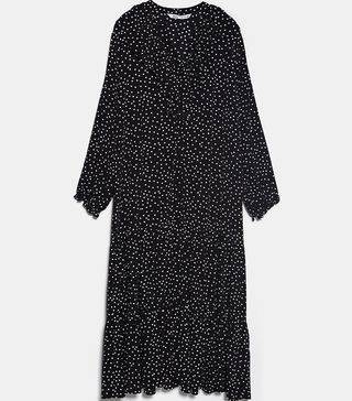 Zara + Polka Dot Printed Midi Dress