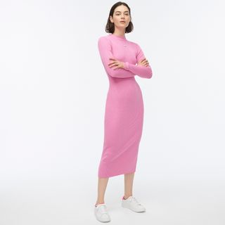 J.Crew + Long-Sleeve Knit Midi Dress