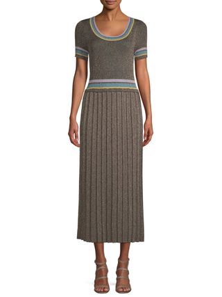 Sui By Anna Sui + Striped Trim Knit Dress