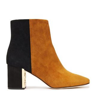 Tory Burch + Gigi 70 Two-Tone Suede Ankle Boots