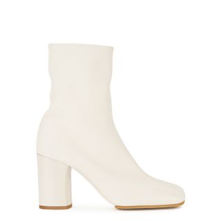 Acne Studios + 85 Ecru Leather Ankle Boots