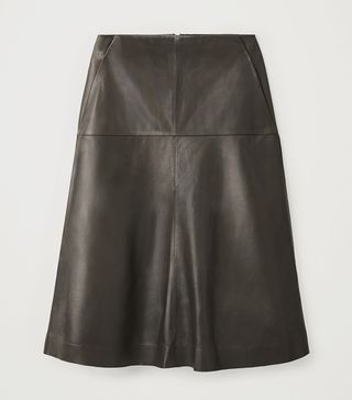 COS + A-Line Leather Skirt