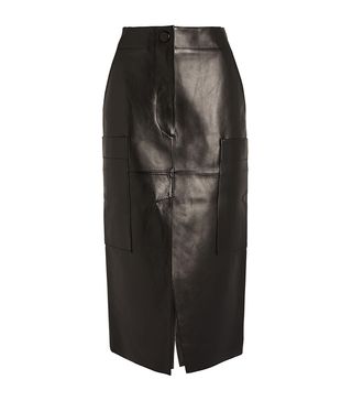 Petar Petrov + Ria Leather Midi Skirt