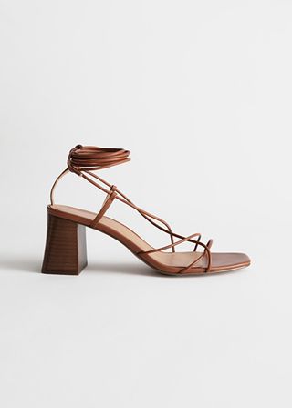 
Other Stories + Leather Strappy Lace Up Heeled Sandals