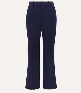 Gucci + Grosgrain-Trimmed Cady Wide-Leg Pants