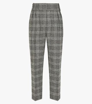 Reiss + Arya Checked Pleated Front Trousers