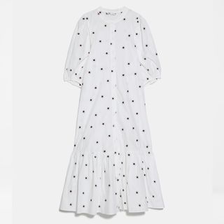 Zara + Embroidered Dress