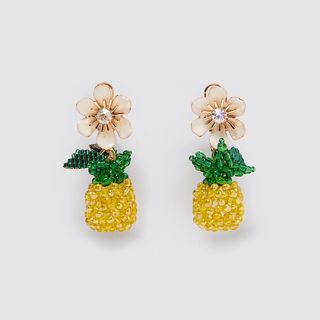Zara + Pineapple and Flower Earrings
