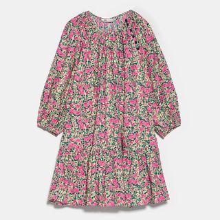 Zara + Puff Shoulder Print Dress