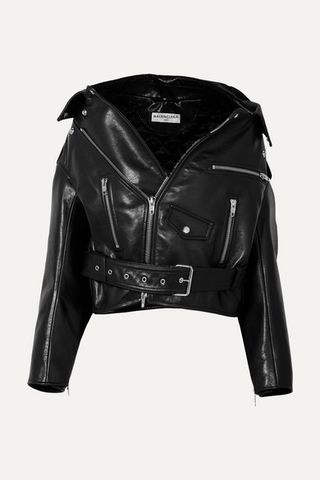 Balenciaga + Swing Oversized Leather Biker Jacket