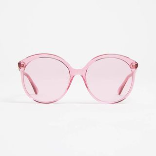 Gucci + Round Monocolor Sunglasses